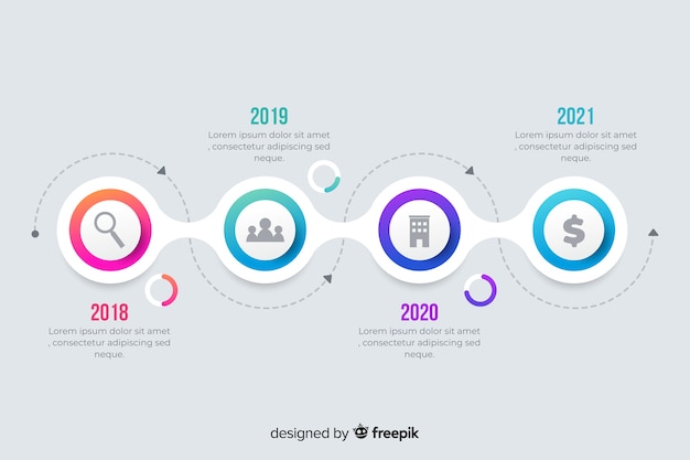 Modèle D'infographie Coloré Timeline Moderne