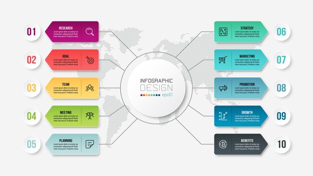 Modèle D'infographie De Concept D'entreprise Avec Diagramme