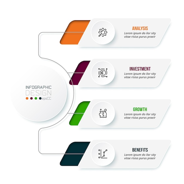 Vecteur modèle d'infographie de concept d'entreprise avec diagramme.