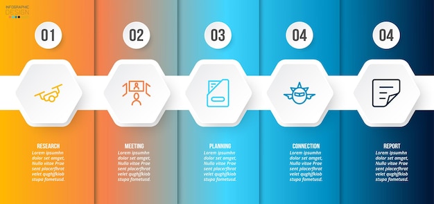 Vecteur modèle d'infographie concept d'entreprise avec étape