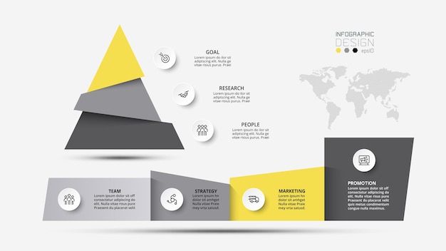 Vecteur modèle d & # 39; infographie ou concept marketing