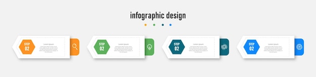 Modèle d'infographie de conception d'entreprise d'étapes