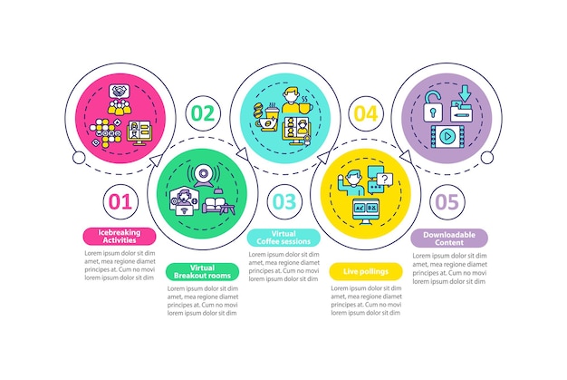 Modèle D'infographie De Conseils De Réussite Ve. Activités De Déglaçage, éléments De Conception De Présentation De Sondages.