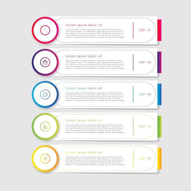 Modèle d'infographie créative Conception d'illustrations vectorielles Conception dinfographies colorées
