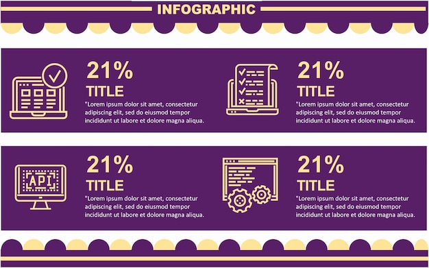 Modèle D'infographie De Développement Web Avec Modèle De Conception Vectorielle à 4 Options Pour Illustration