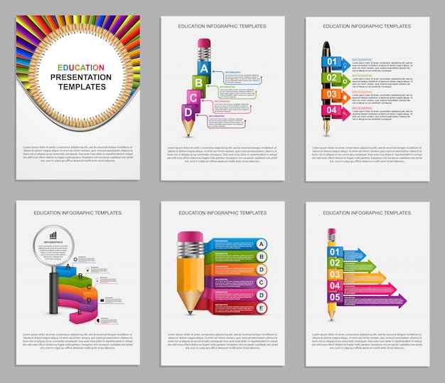 Vecteur modèle d'infographie education collection.