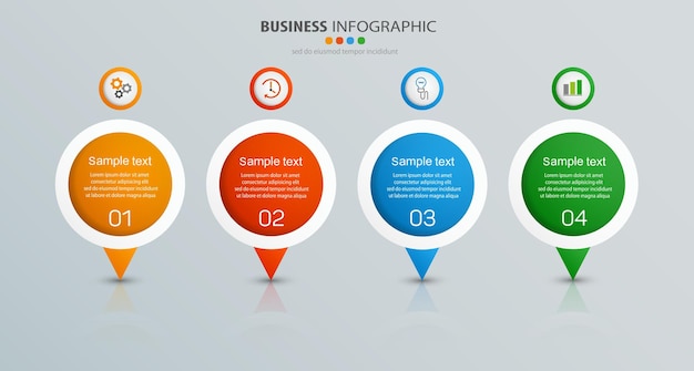 Modèle D & # 39; Infographie D & # 39; Entreprise Avec 4 Options