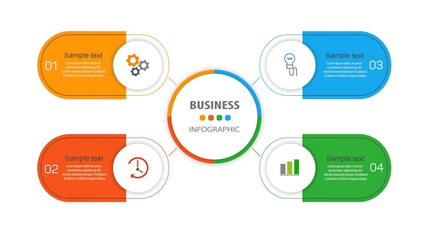 Modèle D'infographie D'entreprise Avec 4 Options