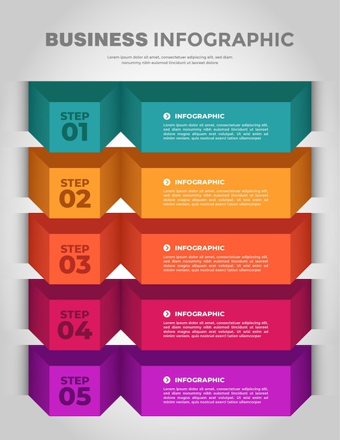 Modèle D'infographie D'entreprise En 5 étapes