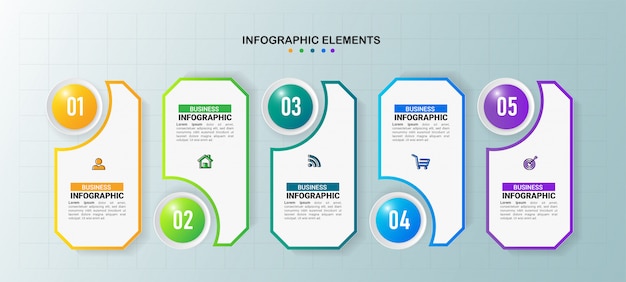 Modèle D'infographie D'entreprise 5 étapes