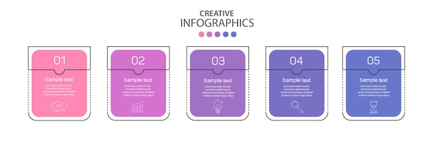 Modèle D'infographie D'entreprise Avec 5 Options Ou étapes