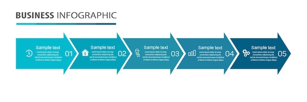 Modèle D'infographie D'entreprise Avec 5 Options Ou étapes