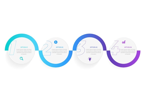 Modèle D'infographie D'entreprise Colorée Avec Quatre étapes