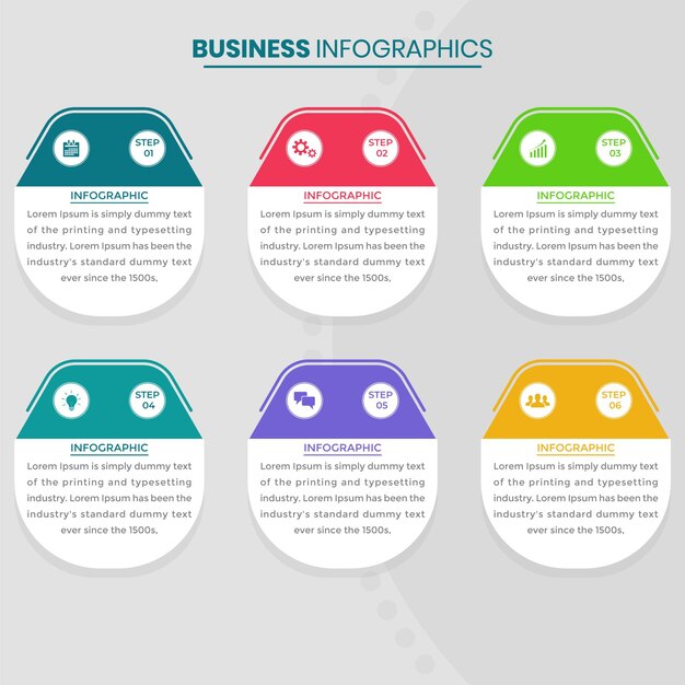 Vecteur modèle d'infographie d'entreprise creative steps