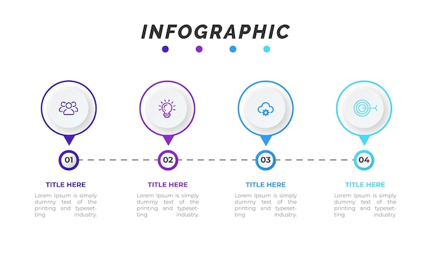 Modèle D'infographie D'entreprise Avec Icône Et 4 Options Ou étapes