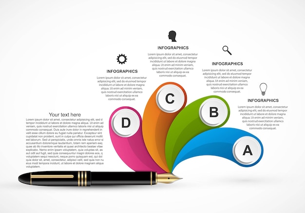 Modèle D'infographie D'entreprise. Infographie Pour Les Présentations D'entreprise Ou La Bannière D'information.