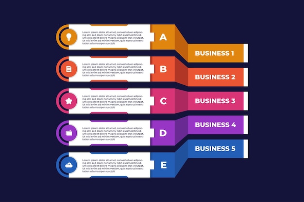 Modèle D'infographie D'entreprise Moderne Plat