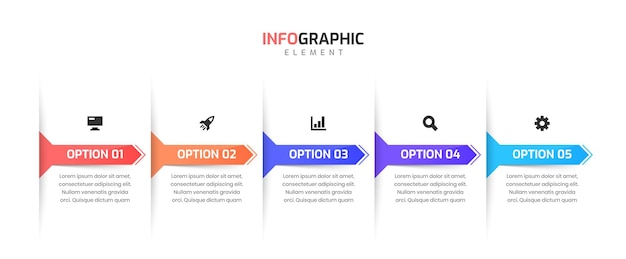 Le Modèle D'infographie D'entreprise Avec L'option Shadow 5 Et L'icône Peut être Utilisé Pour Le Graphique De Présentation