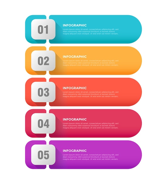 Modèle D'infographie D'entreprise à Plat En 4 étapes