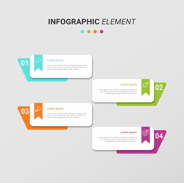 Modèle d'infographie d'entreprise de présentation avec 4 options