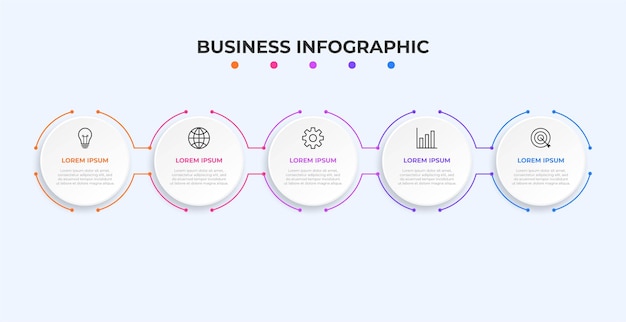 Modèle D'infographie D'entreprise De Présentation Avec 5 Options Illustration Vectorielle