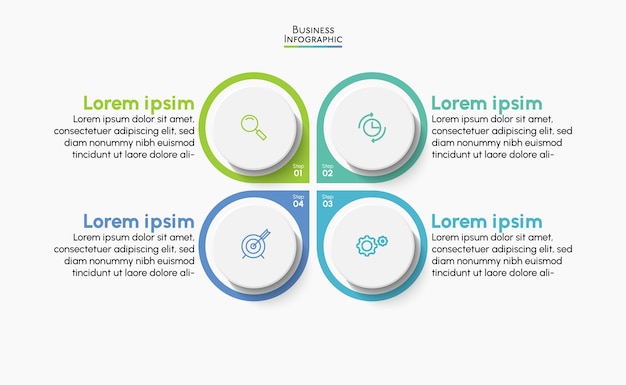 Vecteur modèle d'infographie d'entreprise de présentation