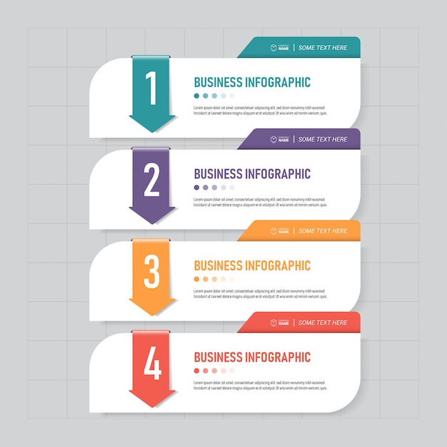 Modèle D'infographie D'entreprise En Quatre étapes.