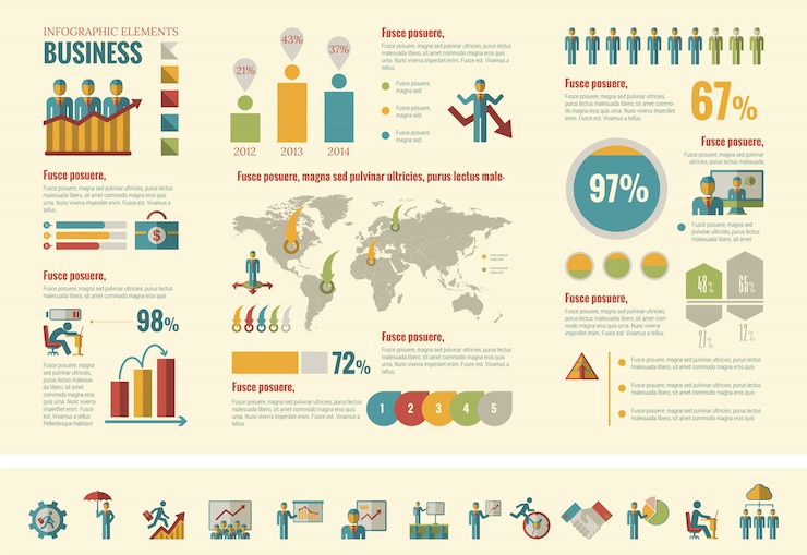 Vecteur modèle d&#39;infographie de l&#39;entreprise.