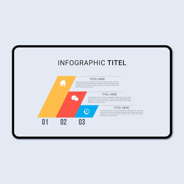 Vecteur modèle d'infographie de l'étape 3