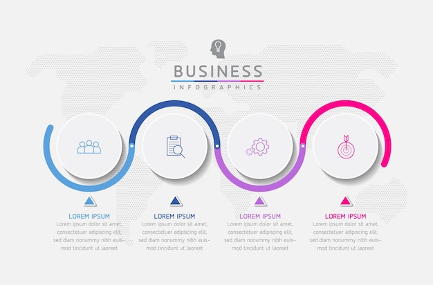 Modèle D'infographie Des étapes De Connexion Circulaire Avec 4 éléments