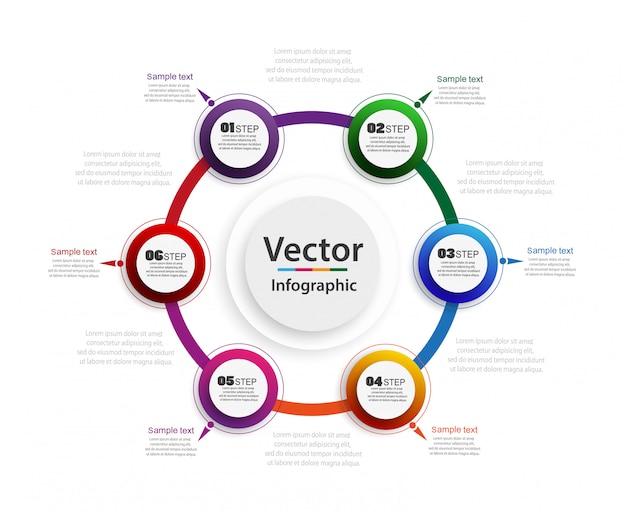 Modèle d'infographie avec étapes