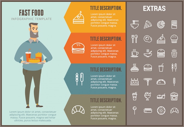 Modèle D'infographie Fast Food Et éléments