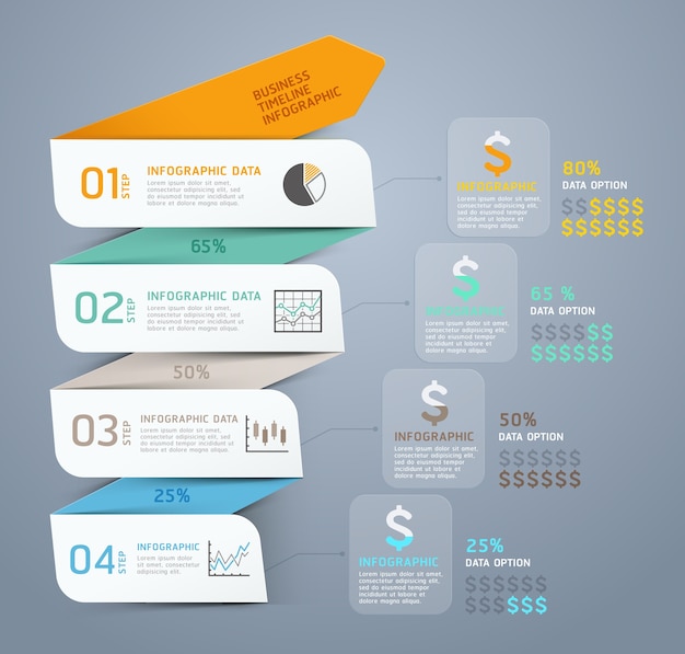 Modèle D'infographie De Flèche étape Entreprise.