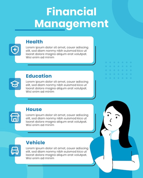 Vecteur modèle d'infographie de gestion financière