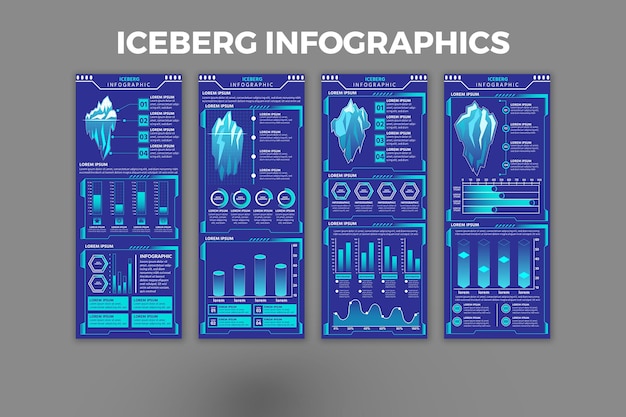 Modèle D'infographie Sur Les Icebergs