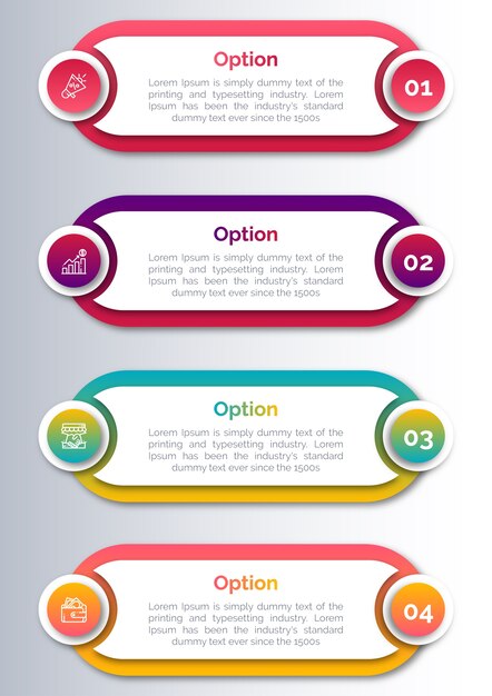 Modèle D'infographie Avec Icône Et Numéro