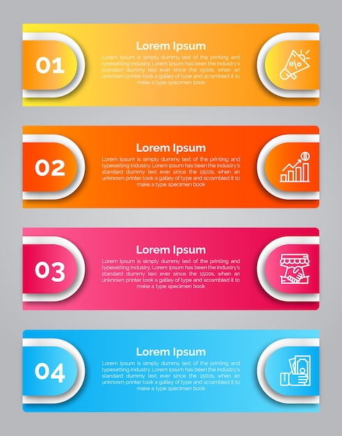 Vecteur modèle d'infographie avec icône et numéro