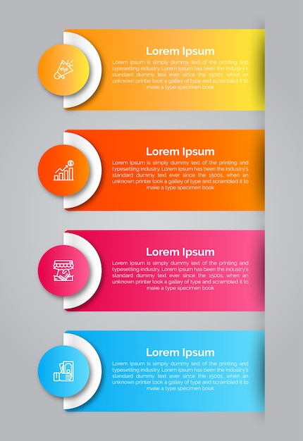 Vecteur modèle d'infographie avec icône