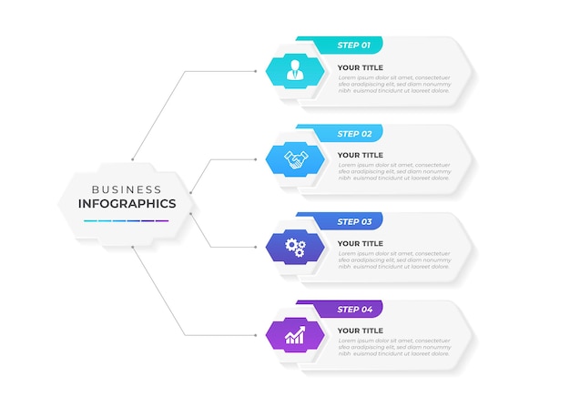 Modèle D'infographie Avec Icônes Et 4 Options Ou étapes