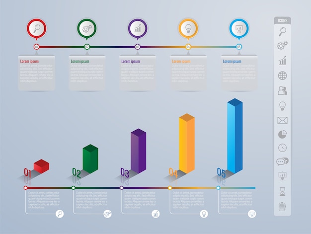 modèle d&#39;infographie et icônes de marketing. Concept d&#39;entreprise