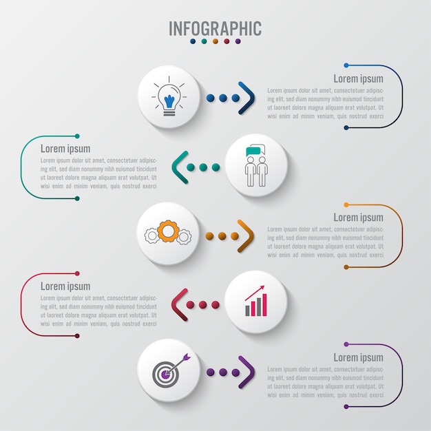 Modèle D'infographie Métier Avec 5 Options