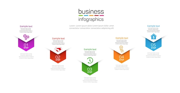 Modèle D'infographie Moderne En Cinq étapes Pour Les Entreprises