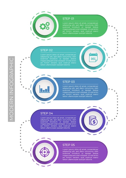 Modèle D'infographie Moderne Infographie D'entreprise De Présentation Avec 5 Options