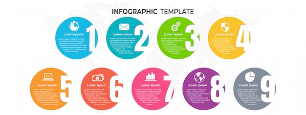 Modèle D'infographie Avec Des Nombres Avec Des Options.