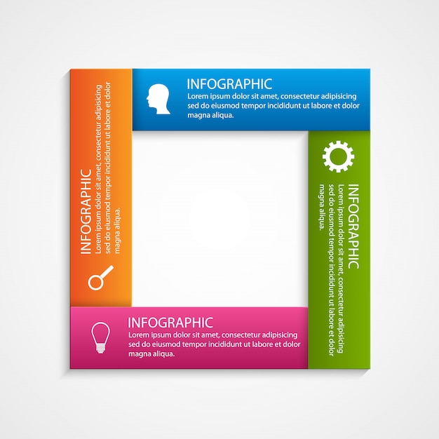 Modèle D'infographie Options Carré Abstrait.