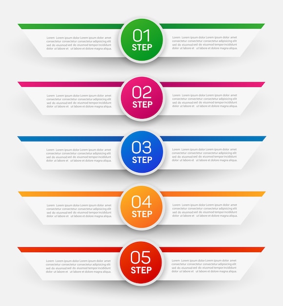 Modèle D'infographie Avec Options, étapes Ou Processus