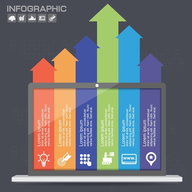 Modèle D'infographie Pour Les Entreprises, L'éducation, La Conception Web, Les Bannières, Les Brochures, Les Dépliants. Illustration Vectorielle.