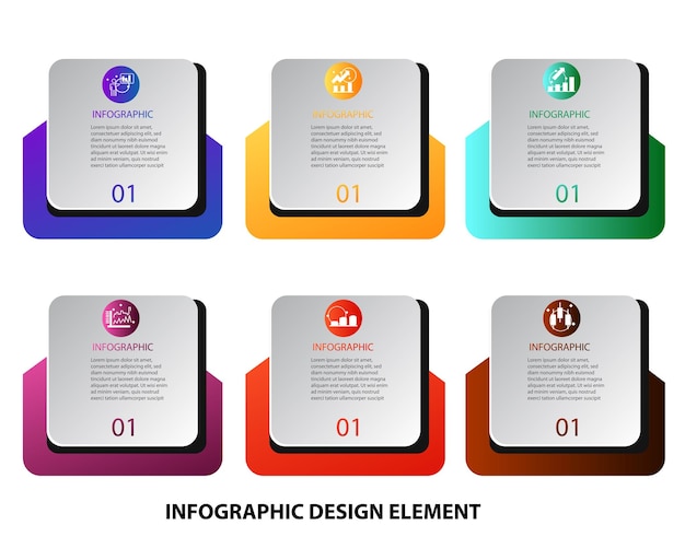 Modèle D'infographie Pour Les Entreprises. étapes Diagramme Mindmap Moderne Avec Sujets, Vecteur De Présentation