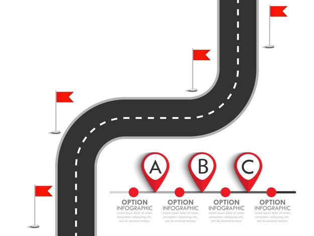 Modèle D'infographie Pour Les Entreprises Et Les Voyages Avec Drapeaux Et Emplacement Pour Vos Données