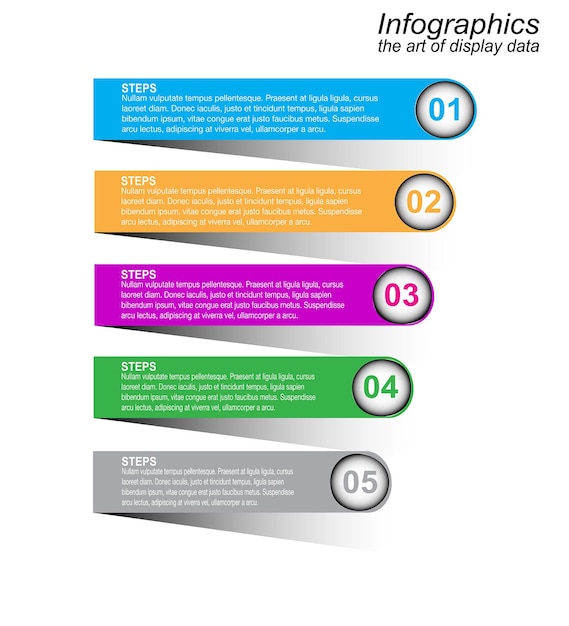 Modèle d'infographie pour la visualisation, le classement et les statistiques modernes des données